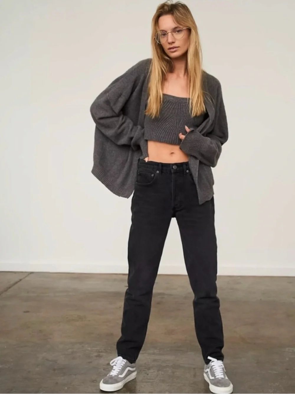 Free People Boyish Billy Jeans La Strada 24 Rigid High Rise Skinny Black NEW
